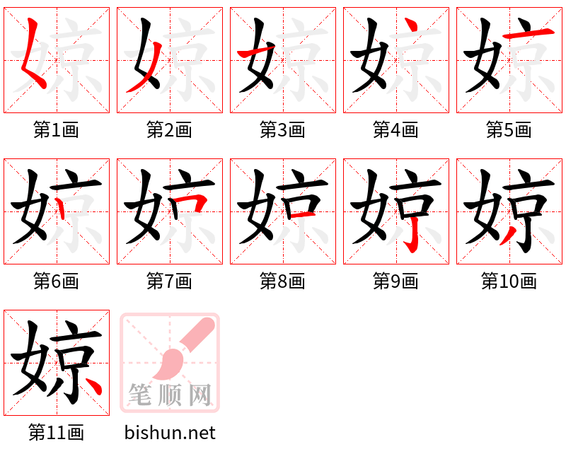 婛 笔顺规范