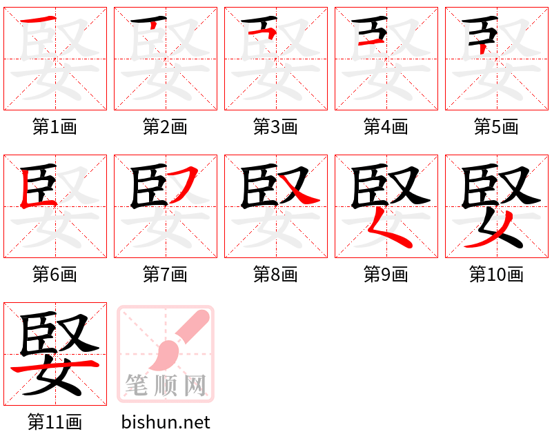 婜 笔顺规范