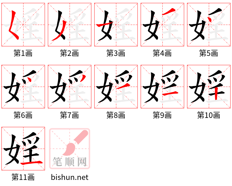 婬 笔顺规范