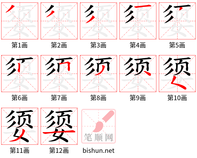 媭 笔顺规范