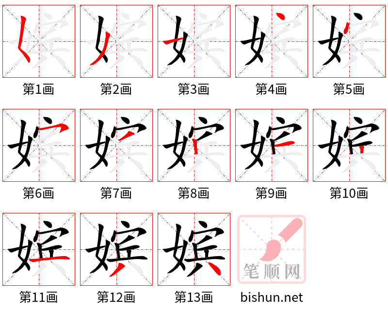 嫔 笔顺规范