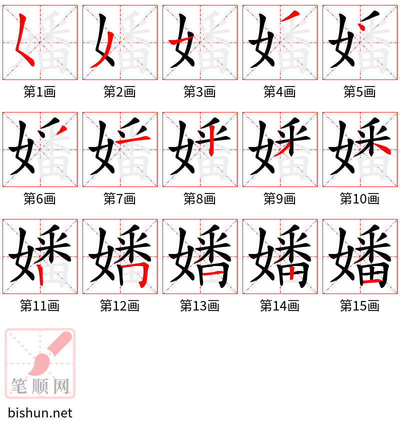 嬏 笔顺规范