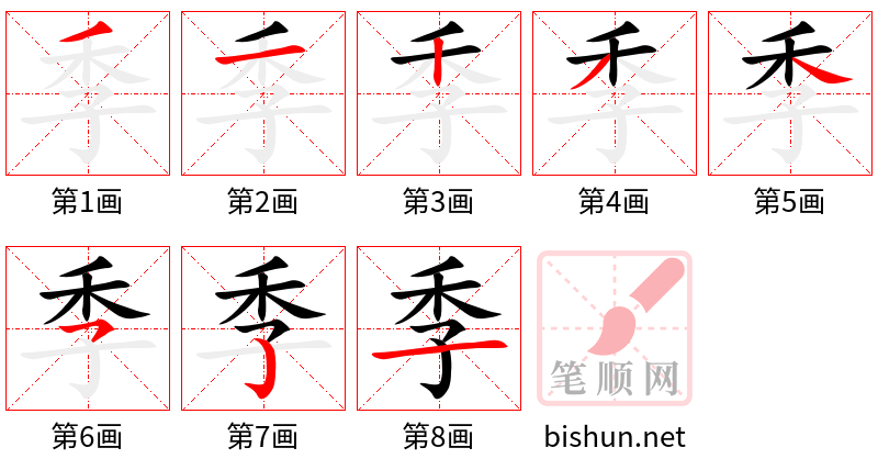 季 笔顺规范