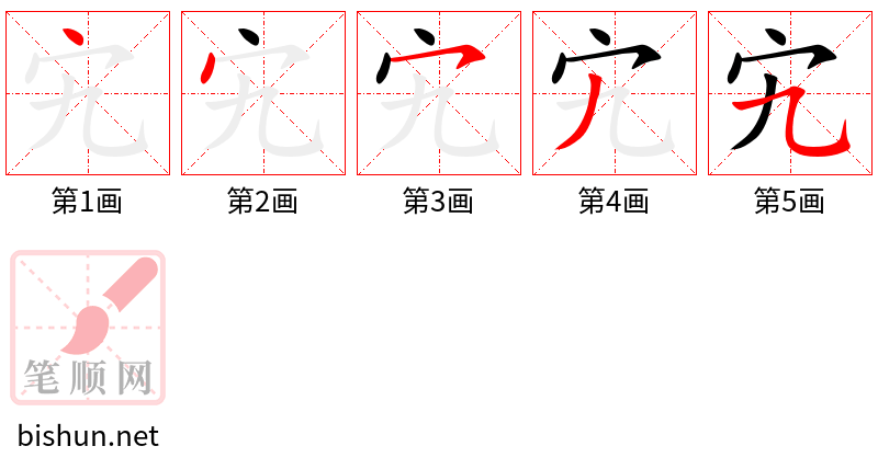 宄 笔顺规范