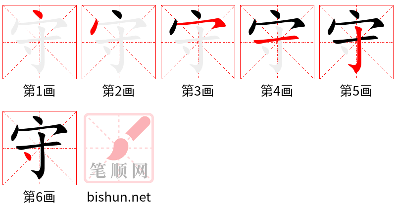 守 笔顺规范