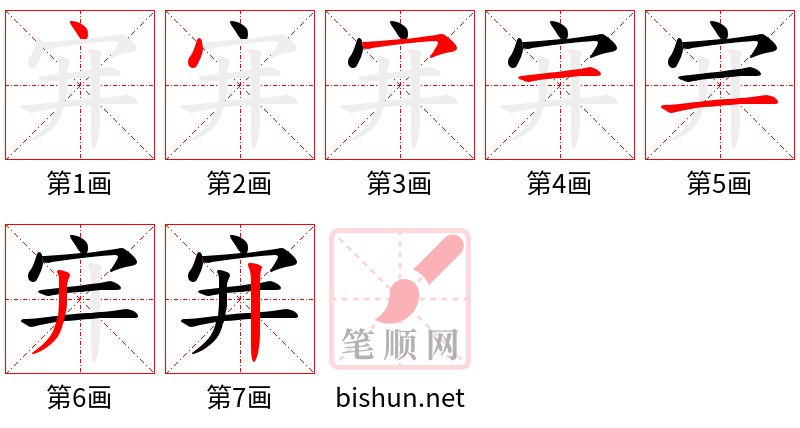 宑 笔顺规范