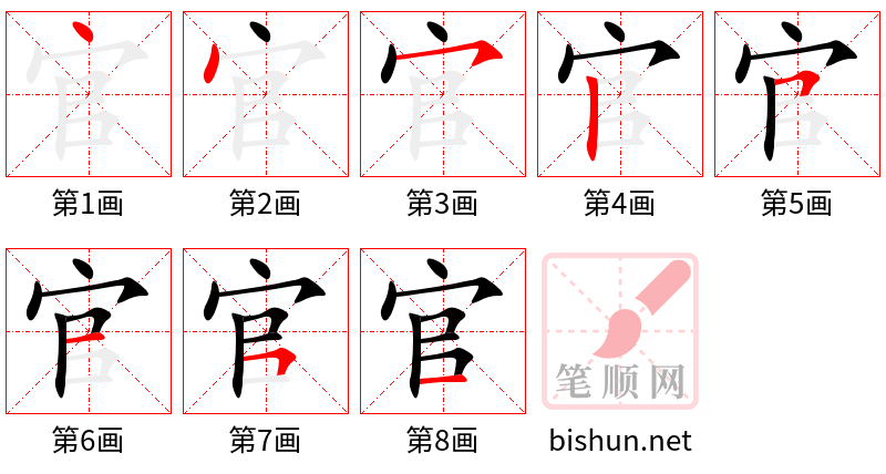 官 笔顺规范