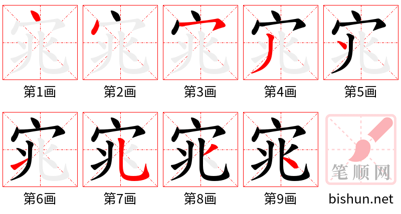 宨 笔顺规范