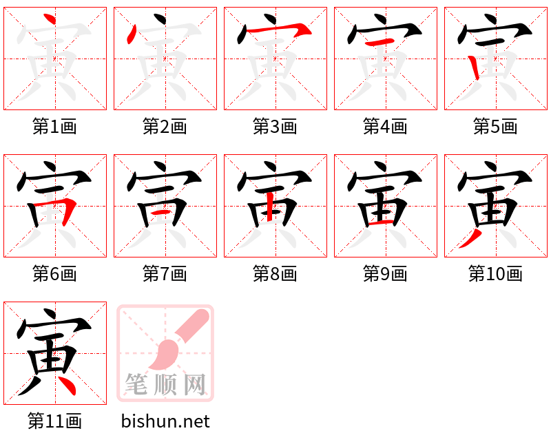 寅 笔顺规范