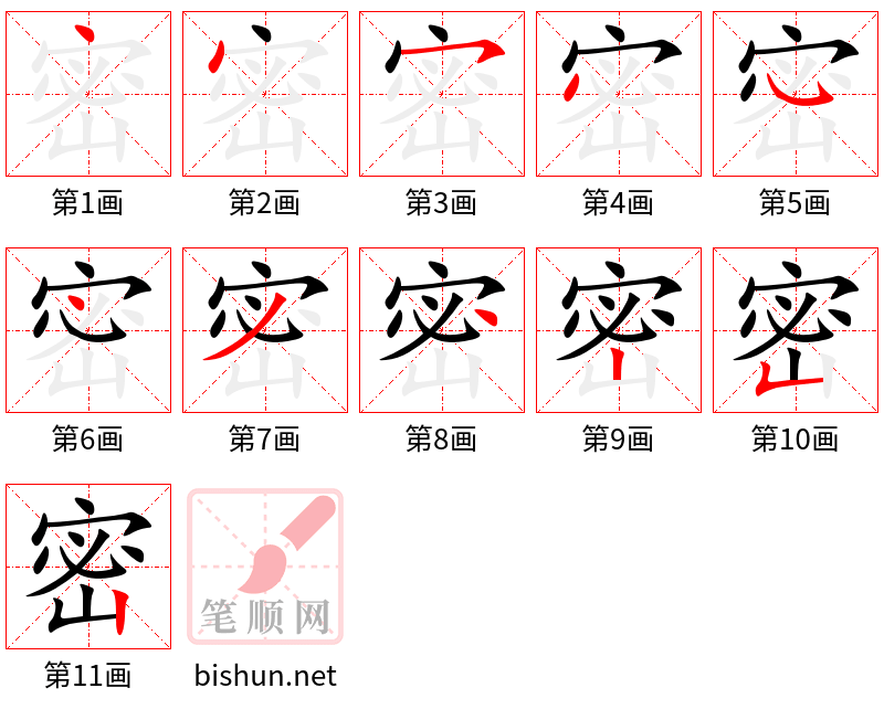 密 笔顺规范