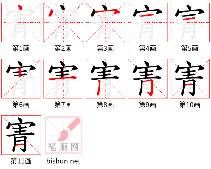 寈 笔顺规范