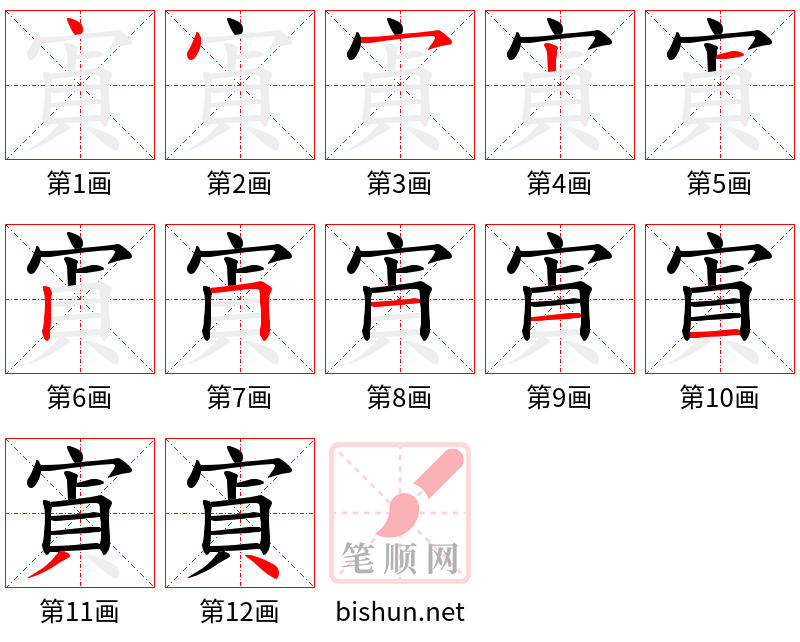 寊 笔顺规范