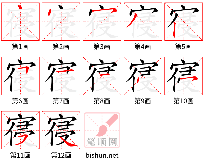 寑 笔顺规范