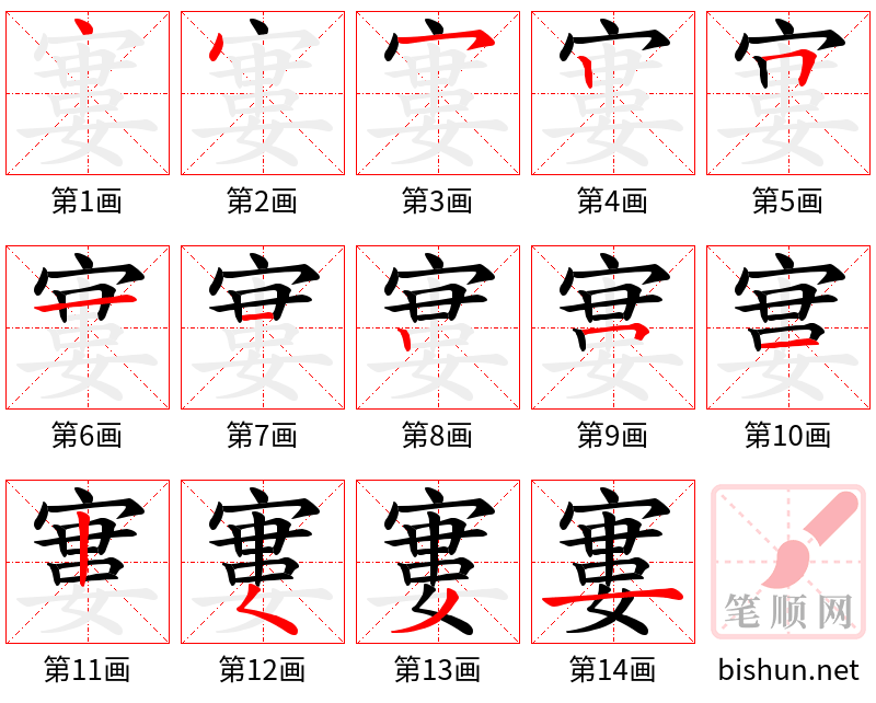 寠 笔顺规范