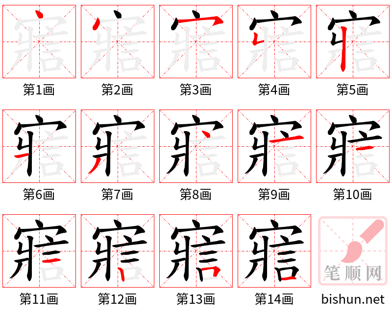 寣 笔顺规范