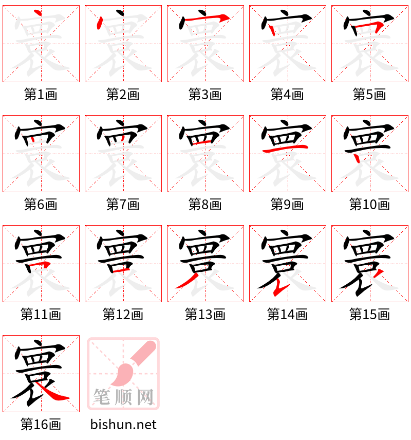 寰 笔顺规范