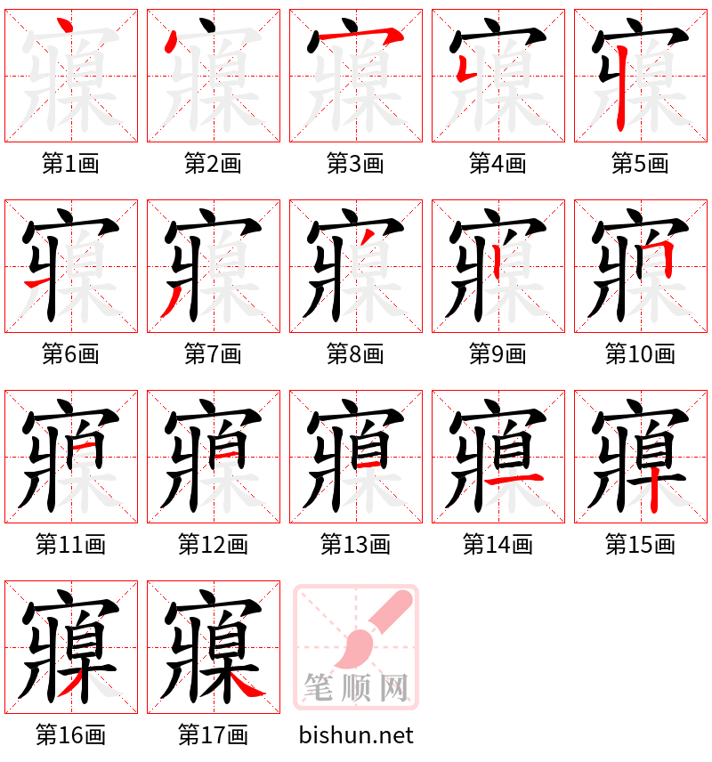 寱 笔顺规范