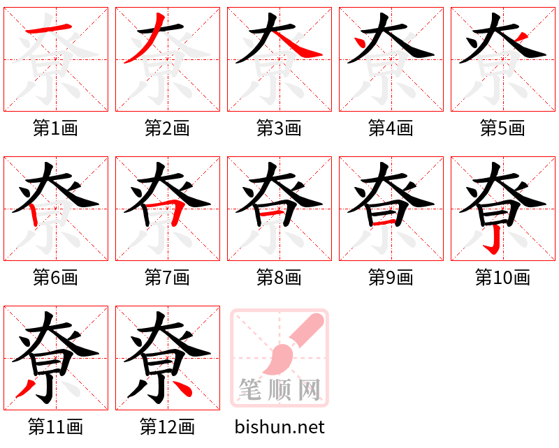 尞 笔顺规范