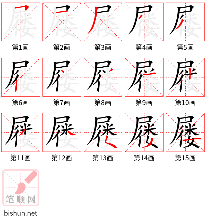 屦 笔顺规范