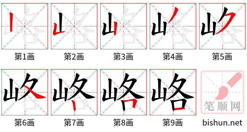 峈 笔顺规范