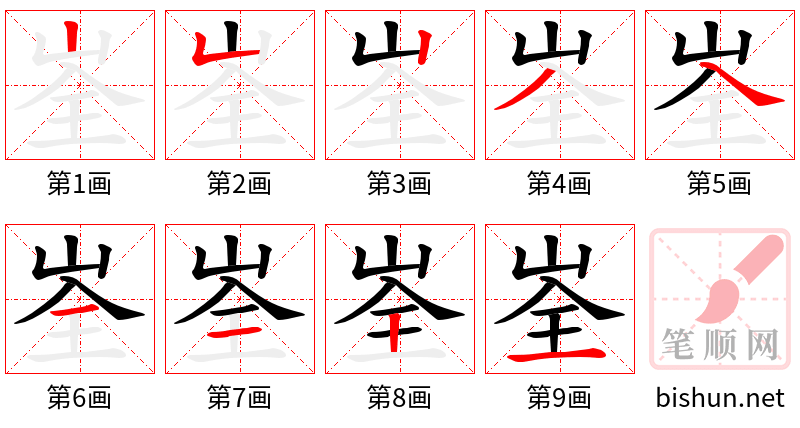 峑 笔顺规范