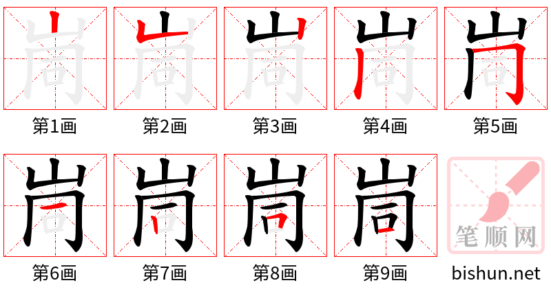 峝 笔顺规范