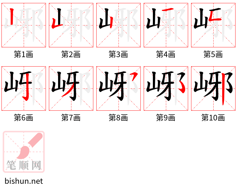 峫 笔顺规范