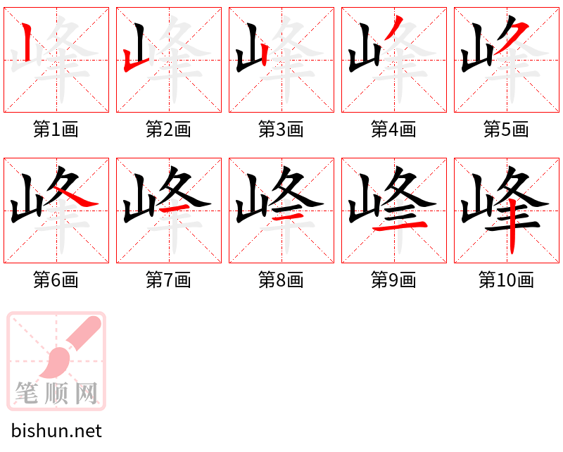 峰 笔顺规范