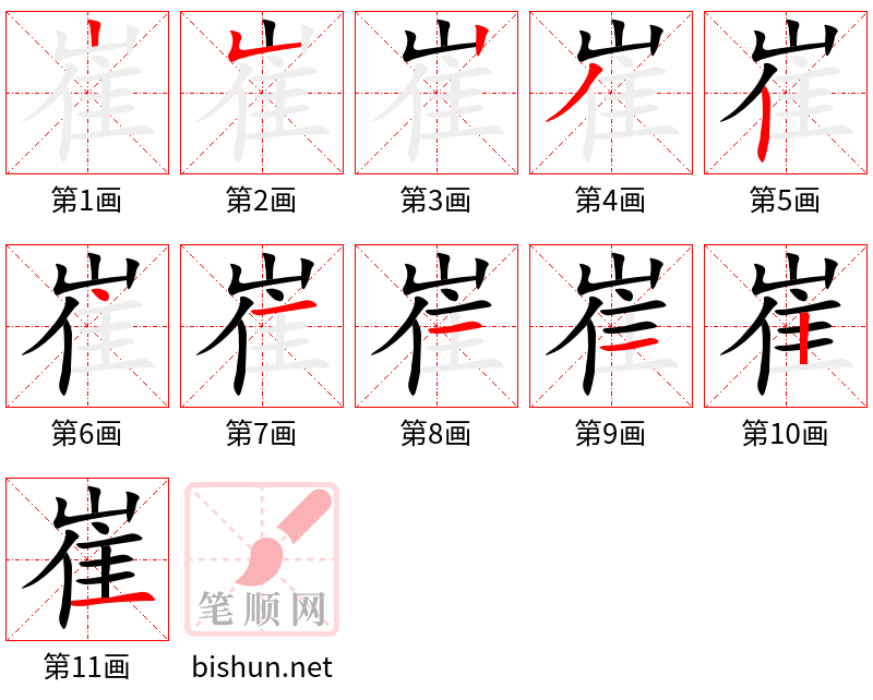 崔 笔顺规范