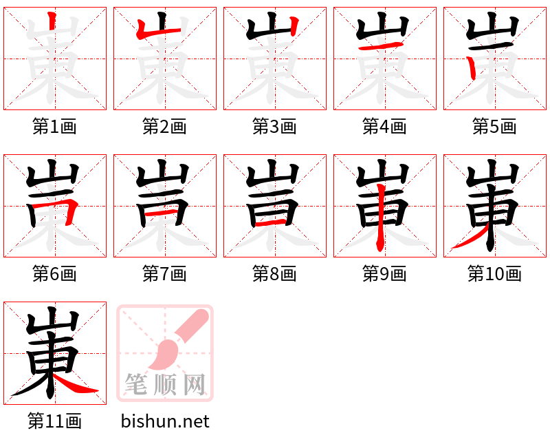 崬 笔顺规范