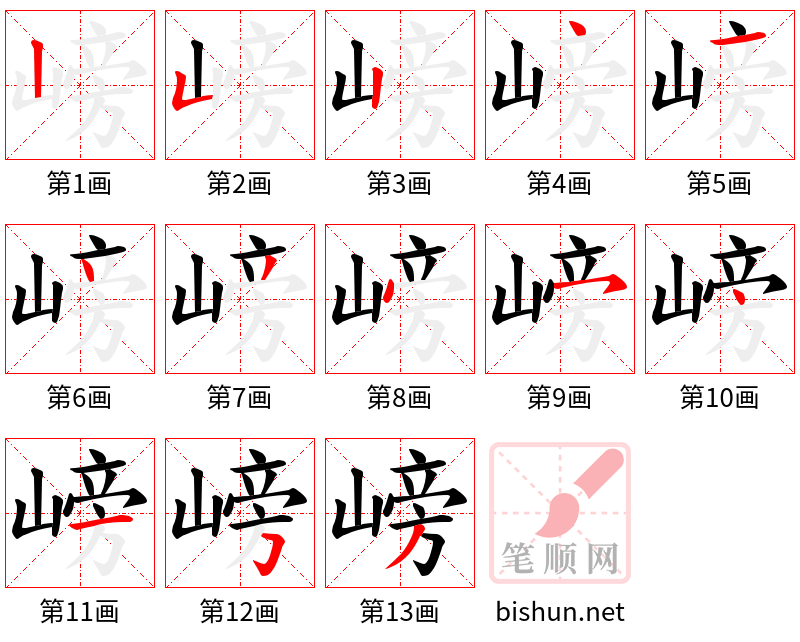 嵭 笔顺规范