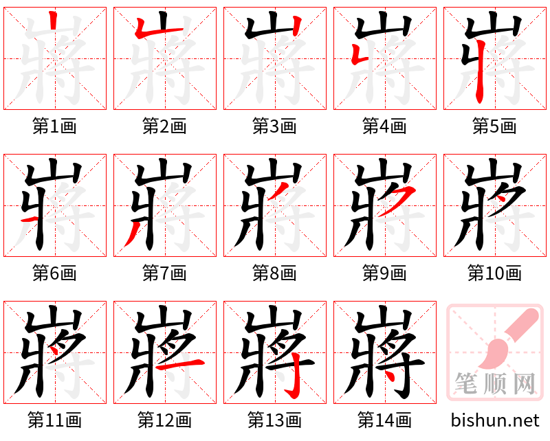 嶈 笔顺规范