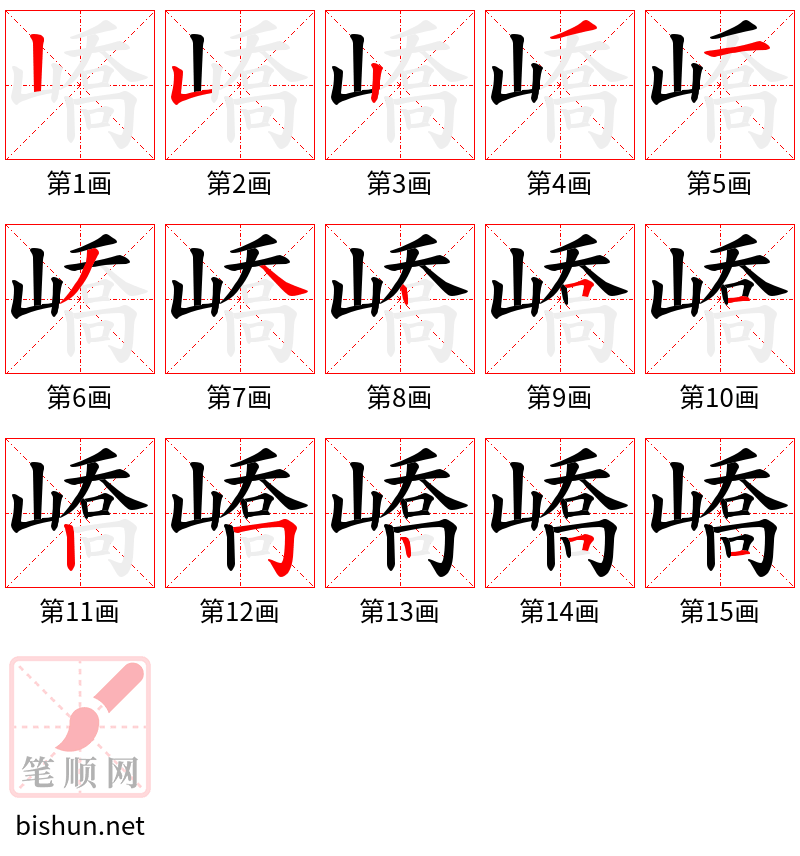 嶠 笔顺规范