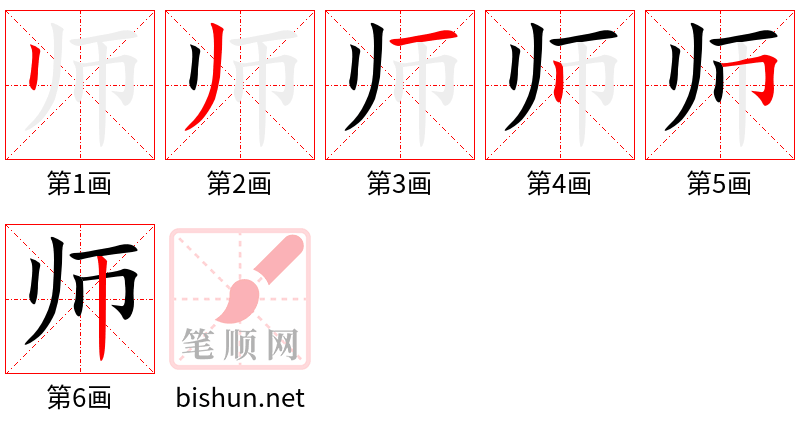 师 笔顺规范