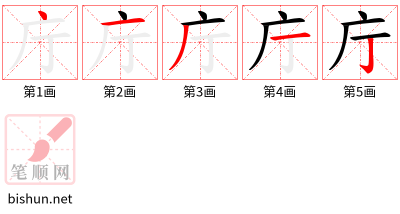 庁 笔顺规范