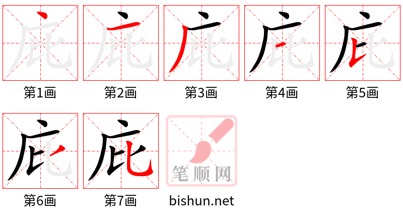 庇 笔顺规范