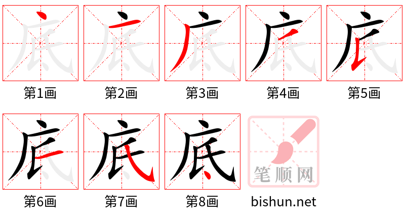 底 笔顺规范