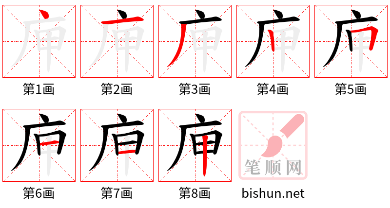 庘 笔顺规范