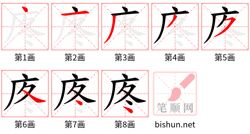 庝 笔顺规范