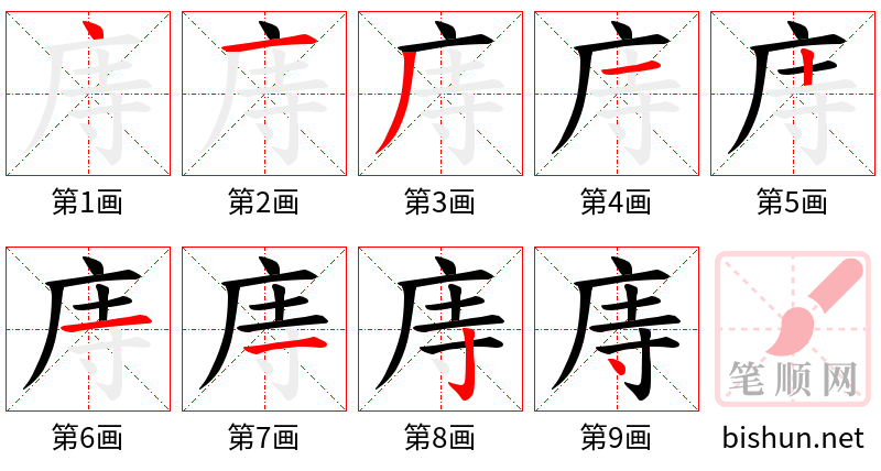 庤 笔顺规范