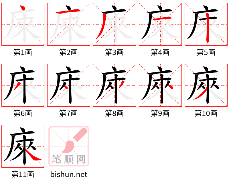 庲 笔顺规范