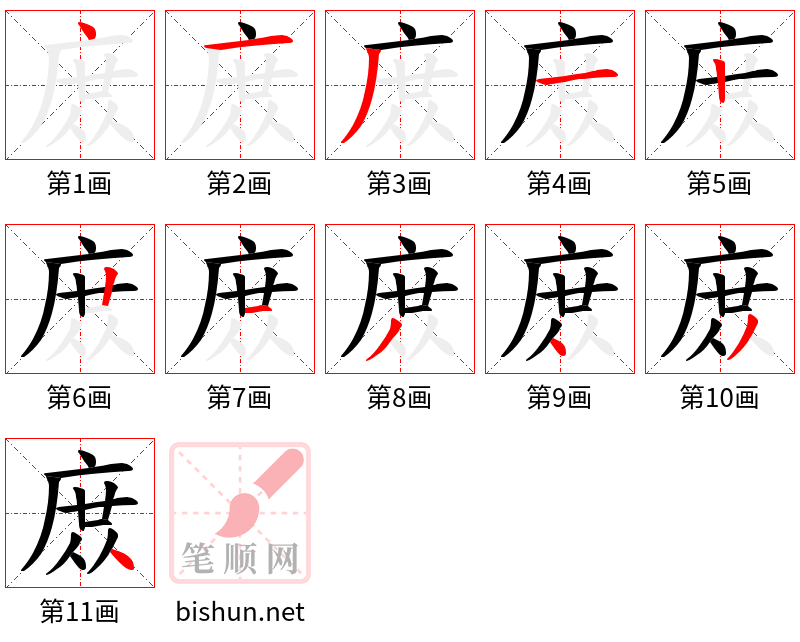 庻 笔顺规范