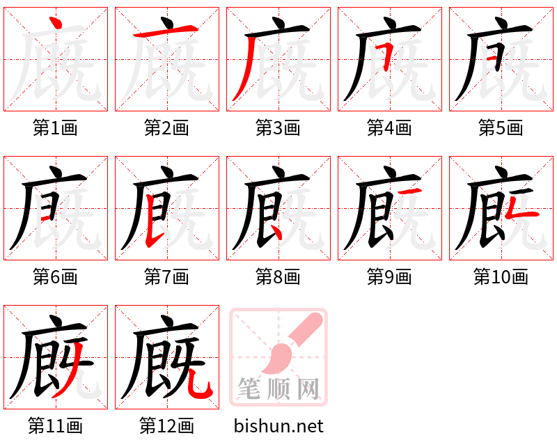 廐 笔顺规范