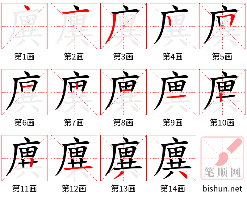 廙 笔顺规范