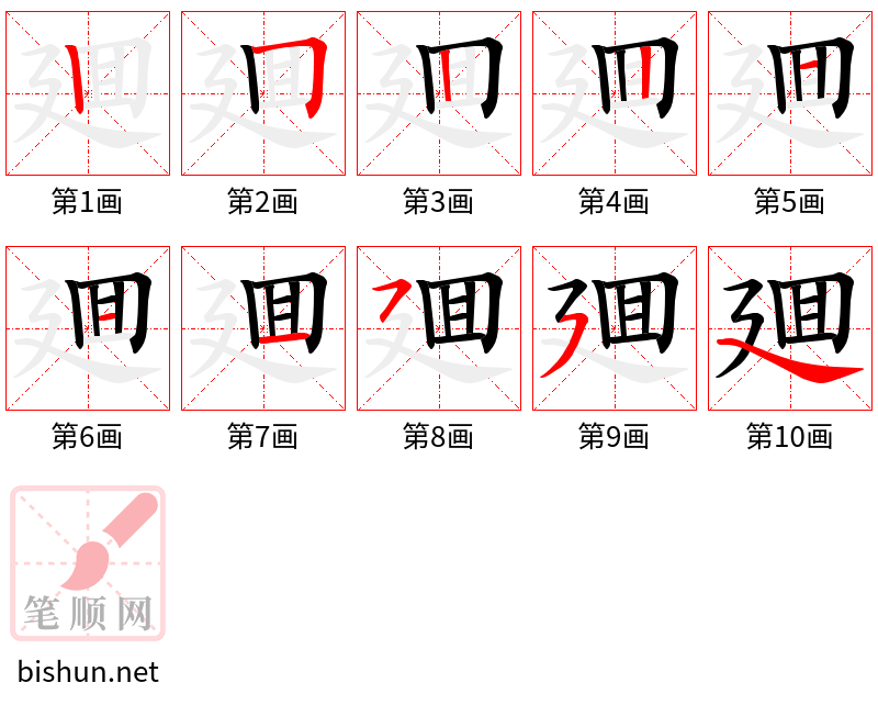 廽 笔顺规范