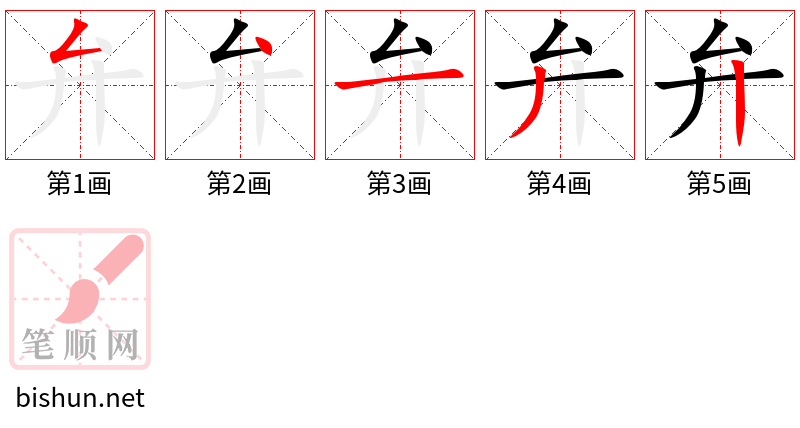 弁 笔顺规范