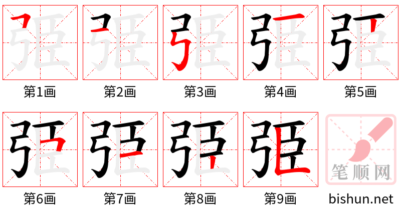 弫 笔顺规范