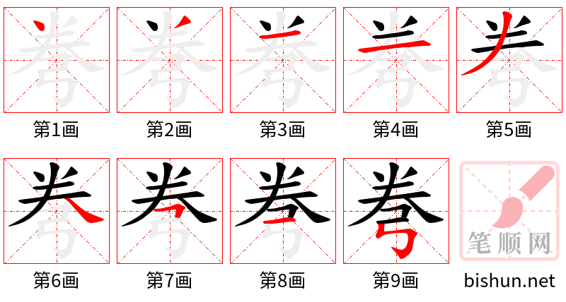 弮 笔顺规范