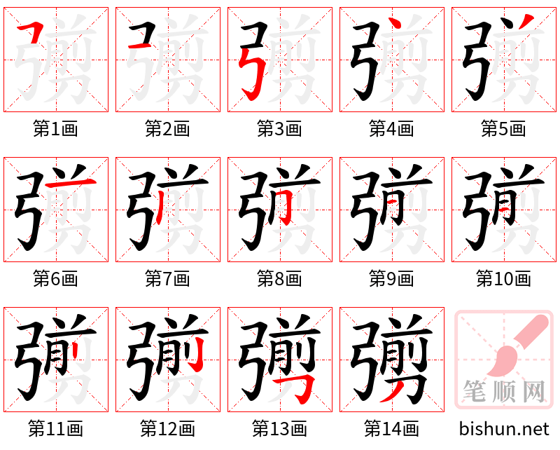 彅 笔顺规范