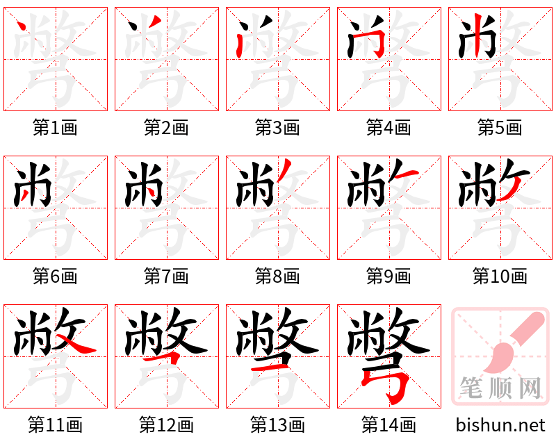 彆 笔顺规范